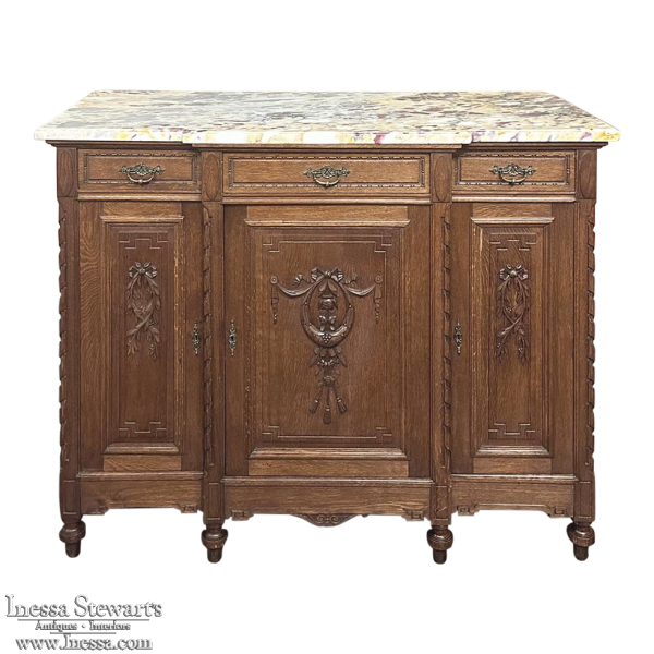 Antique French Louis XVI Marble Top Buffet