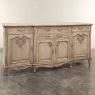 Antique Country French Louis XIV Step-Front Stripped Oak Buffet