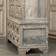 18th Century English Linen Press ~ Cabinet in Stripped Oak