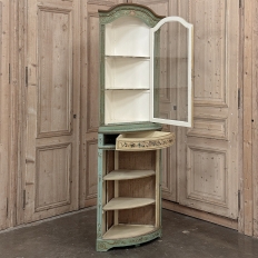 19th Century Italian Neoclassical Painted Corner Cabinet ~ Vitrine