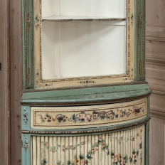 19th Century Italian Neoclassical Painted Corner Cabinet ~ Vitrine