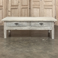 Antique Rustic Whitewashed Sycamore Coffee Table