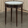 19th Century French Louis XVI Mahogany Marble Top Bouillotte Table