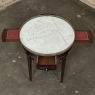 19th Century French Louis XVI Mahogany Marble Top Bouillotte Table