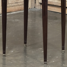 19th Century French Louis XVI Mahogany Marble Top Bouillotte Table