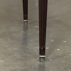 19th Century French Louis XVI Mahogany Marble Top Bouillotte Table