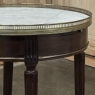 19th Century French Louis XVI Mahogany Marble Top Bouillotte Table