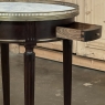 19th Century French Louis XVI Mahogany Marble Top Bouillotte Table
