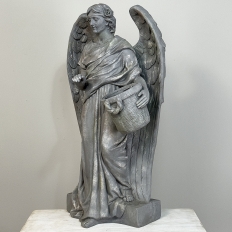 Statue of Harvest Angel in Resin with Stone Finish