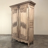 19th Century Country French Normandie Armoire in Stripped Oak