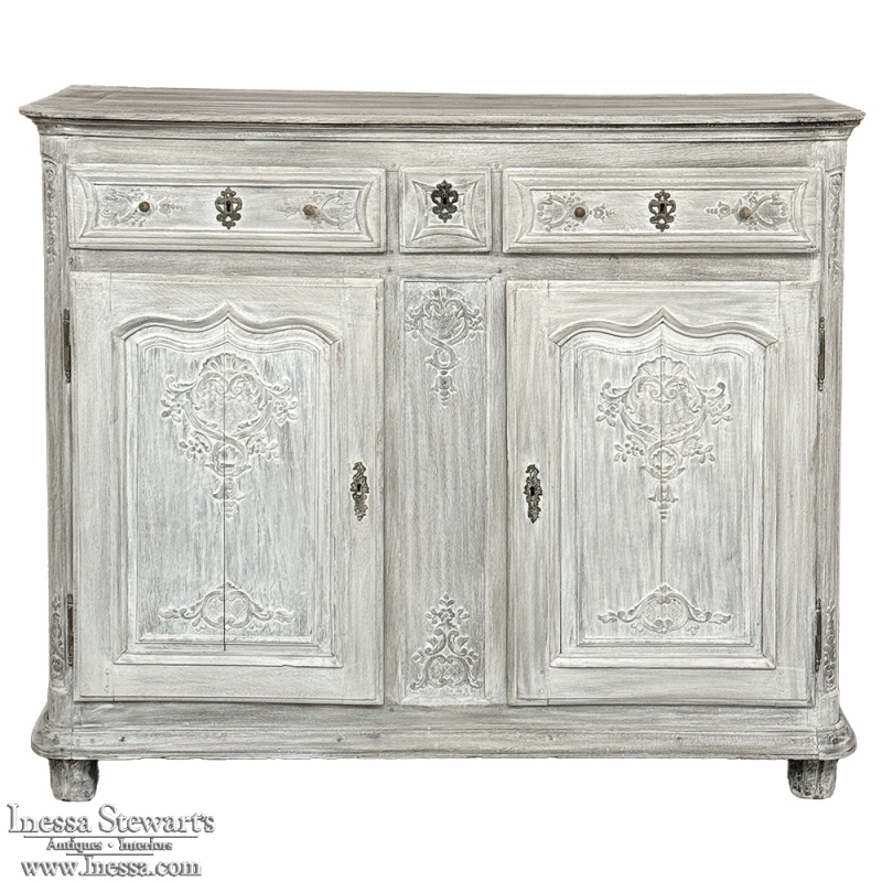 18th Century Country French Whitewashed Buffet ~ Cabinet