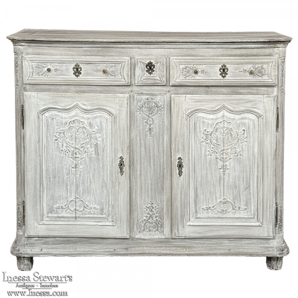 18th Century Country French Whitewashed Buffet