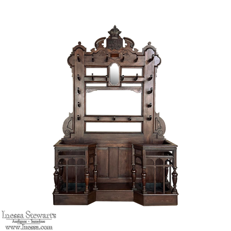 Grand 19th Century Henri II Renaissance Revival Hall Tree
