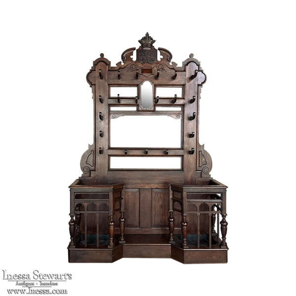Grand 19th Century Henri II Renaissance Revival Hall Tree