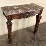 19th Century French Walnut Louis XIV Marble Top Console