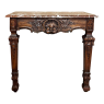 19th Century French Walnut Louis XIV Marble Top Console
