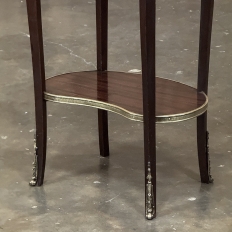 Pair Antique French Louis XVI Kidney Shaped End Tables ~ Nightstands