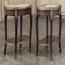 Pair Antique French Louis XVI Kidney Shaped End Tables ~ Nightstands