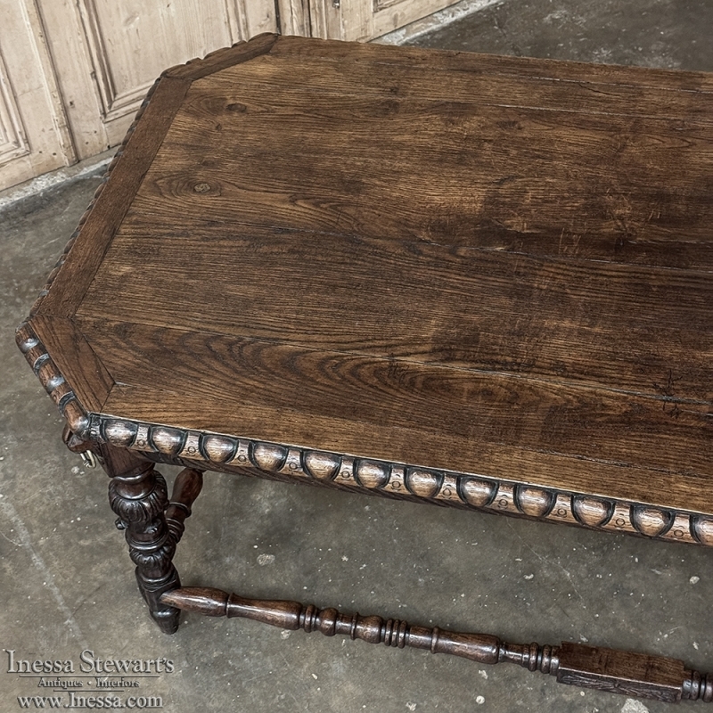 Library French Renaissance 19th Century French Renaissance Library Table