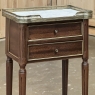 Pair Antique French Directoire Style End Tables with Carrara Marble