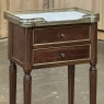 Pair Antique French Directoire Style End Tables with Carrara Marble
