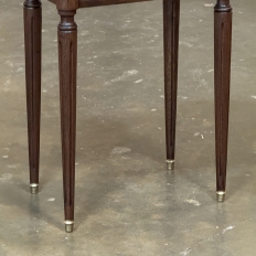 Pair Antique French Directoire Style End Tables with Carrara Marble