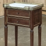 Pair Antique French Directoire Style End Tables with Carrara Marble