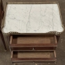 Pair Antique French Directoire Style End Tables with Carrara Marble
