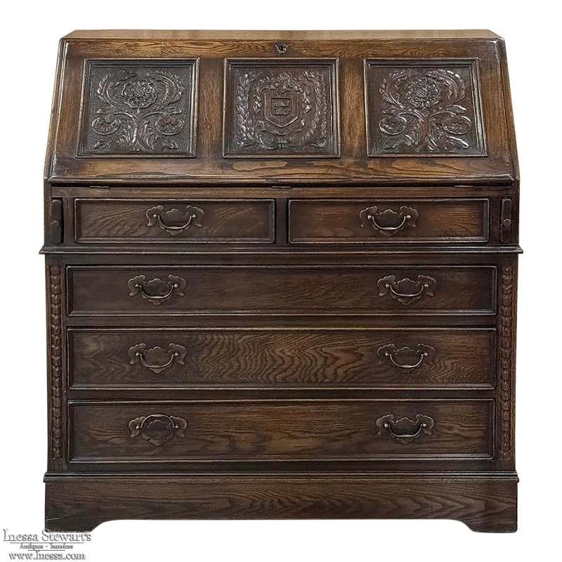 Antique English Rustic Secretary Desk