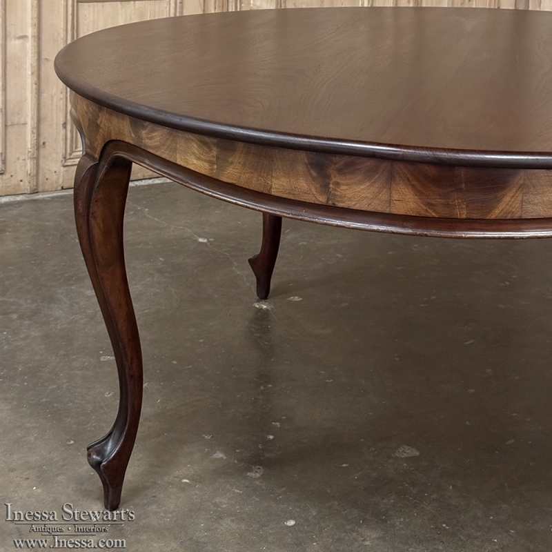 Antique French Louis XV Mahogany Round Dining Table