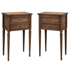Pair Antique French Directoire ~ Neoclassical End Tables - Nightstands