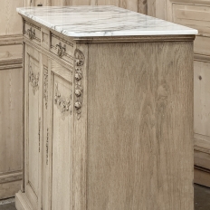 Antique French Louis XVI Stripped Marble Top Buffet