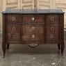 19th Century French Transitional Louis XV-Louis XVI Marble Top Mahogany Commode