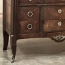 19th Century French Transitional Louis XV-Louis XVI Marble Top Mahogany Commode