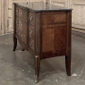 19th Century French Transitional Louis XV-Louis XVI Marble Top Mahogany Commode