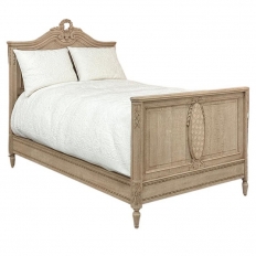 Antique Country French Louis XVI Stripped 3/4 Bed