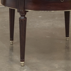 19th Century French Louis XVI Mahogany Marble Top Bouillotte Table