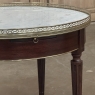 19th Century French Louis XVI Mahogany Marble Top Bouillotte Table