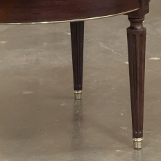 19th Century French Louis XVI Mahogany Marble Top Bouillotte Table