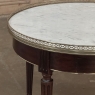 19th Century French Louis XVI Mahogany Marble Top Bouillotte Table