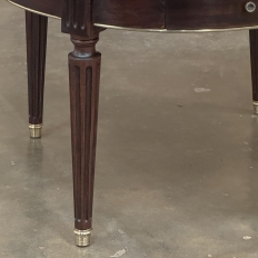 19th Century French Louis XVI Mahogany Marble Top Bouillotte Table