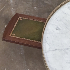 19th Century French Louis XVI Mahogany Marble Top Bouillotte Table