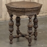 Antique French Renaissance Octagonal Carved End Table