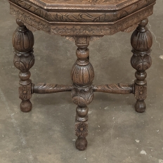 Antique French Renaissance Octagonal Carved End Table