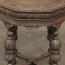 Antique French Renaissance Octagonal Carved End Table