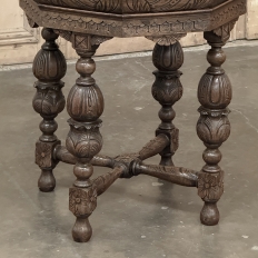 Antique French Renaissance Octagonal Carved End Table