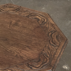 Antique French Renaissance Octagonal Carved End Table