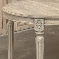 Antique French Louis XVI Oval Dining Table in Stripped Oak