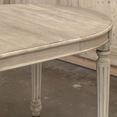 Antique French Louis XVI Oval Dining Table in Stripped Oak