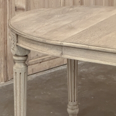 Antique French Louis XVI Oval Dining Table in Stripped Oak